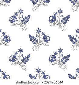 Seamless decorative vector floral bunches