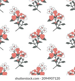 Seamless decorative vector floral bunches