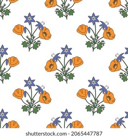 Seamless decorative vector floral pattern.