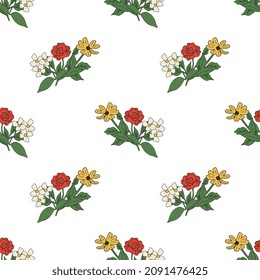 Seamless decorative vector floral pattern
