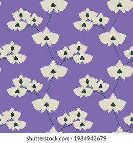 Seamless decorative vector orchid pattern