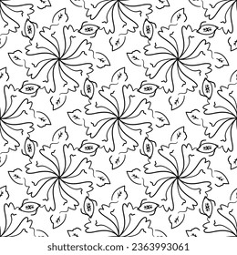 Seamless decorative vector pattern with abstract ornaments. 