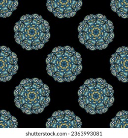 Seamless decorative vector pattern with abstract ornaments. 