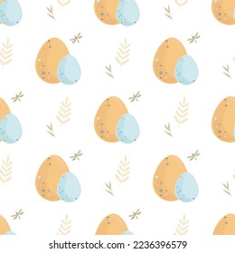 Seamless decorative vector pattern Easter leaves.