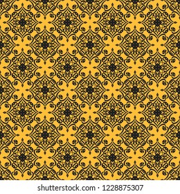 Seamless decorative vector pattern with elegant openwork ornament. Abstract background for printing on paper, wallpaper, covers, textiles, fabrics, for decoration, decoupage, scrapbooking and other