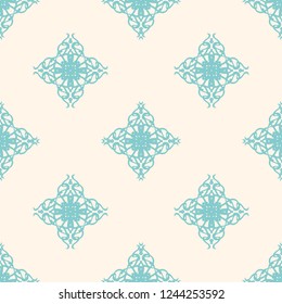 Seamless decorative vector pattern with elegant openwork ornament. Abstract background for printing on paper, wallpaper, covers, textiles, fabrics, for decoration, decoupage, scrapbooking and other