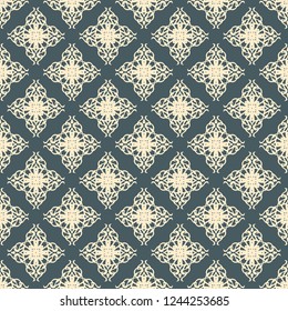 Seamless decorative vector pattern with elegant openwork ornament. Abstract background for printing on paper, wallpaper, covers, textiles, fabrics, for decoration, decoupage, scrapbooking and other