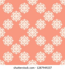 Seamless decorative vector pattern with elegant openwork ornament. Abstract background for printing on paper, wallpaper, covers, textiles, fabrics, for decoration, decoupage, scrapbooking and other