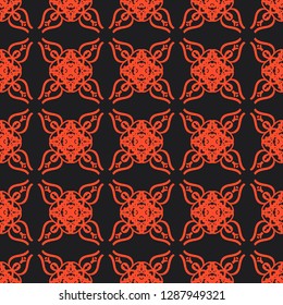 Seamless decorative vector pattern with elegant openwork ornament. Abstract background for printing on paper, wallpaper, covers, textiles, fabrics, for decoration, decoupage, scrapbooking and other