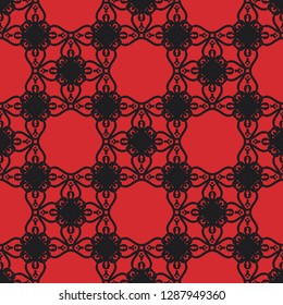 Seamless decorative vector pattern with elegant openwork ornament. Abstract background for printing on paper, wallpaper, covers, textiles, fabrics, for decoration, decoupage, scrapbooking and other