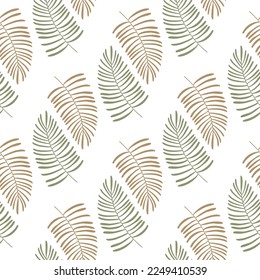 Seamless decorative vector pattern fern leaves.Tropics.