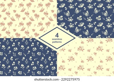 Seamless decorative vector patterns set