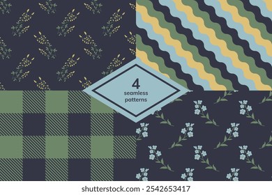 Ensemble harmonieux de motifs d'Image vectorielle décoratifs