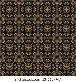 Seamless decorative wallpaper pattern. Seamless floral ornament on background. Vintage ornament