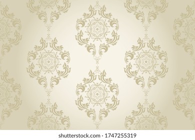 Diseño de papel pintado decorativo impecable. Ornamento floral inmaculado sobre el fondo