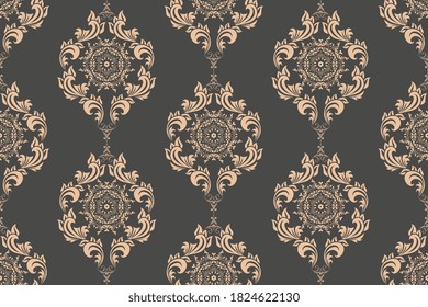 Seamless decorative wallpaper pattern. Seamless floral ornament on background