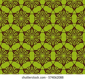Seamless decotative geometric patterns with floral ornament. vector illustration. for design, banners, invitations, fabrics.