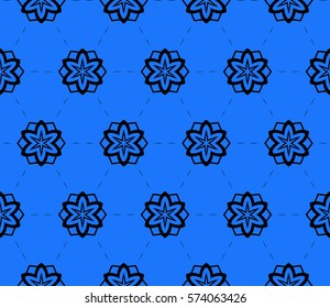 Seamless decotative geometric patterns with floral ornament. vector illustration. for design, banners, invitations, fabrics.
