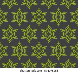 Seamless decotative geometric patterns with floral ornament. vector illustration. for design, banners, invitations, fabrics.