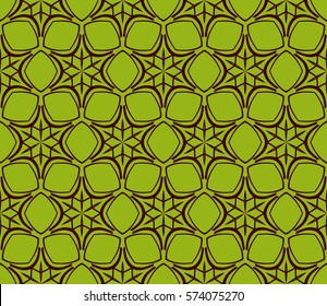 Seamless decotative geometric patterns with floral ornament. vector illustration. for design, banners, invitations, fabrics.