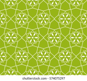 Seamless decotative geometric patterns with floral ornament. vector illustration. for design, banners, invitations, fabrics.