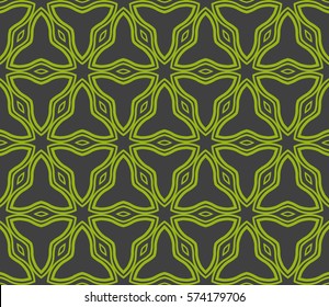 Seamless decotative geometric patterns with floral ornament. vector illustration. for design, banners, invitations, fabrics.