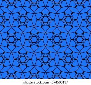Seamless decotative geometric patterns with floral ornament. vector illustration. for design, banners, invitations, fabrics.