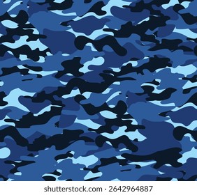 seamless deep blue ocean camouflage pattern suitable for various design applications