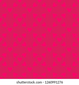 Seamless deep pink hearts pattern. Valentine's day tile background. Romantic vector pattern.