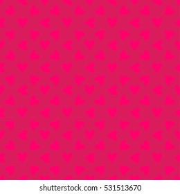 Seamless deep pink hearts pattern. Valentine's day tile background. Romantic vector pattern.