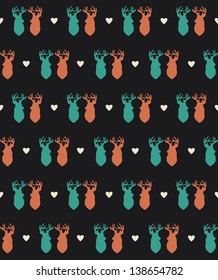 seamless deer pattern design. vector illustration