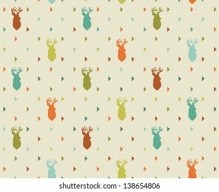 seamless deer pattern design. vector illustration