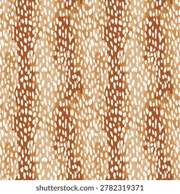 Seamless Deer Skin Pattern Vector with Organic Spots. Neutral Woodland Animal Print Background for Fabric, Wallpaper, Wrapping Paper, Textile Design.