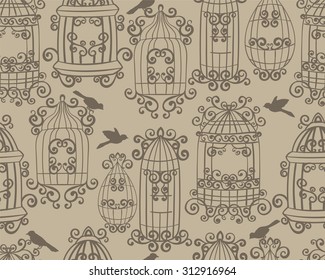 Seamless delicate bird cages