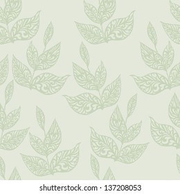 seamless with delicate leaves