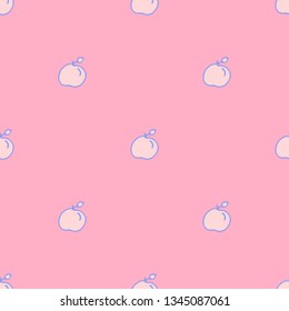 Seamless delicate light pattern with fruits (apples, peaches) Seamless  design for fabric, cover, banner, interior, children's clothing, print for packaging cosmetics, gift packaging