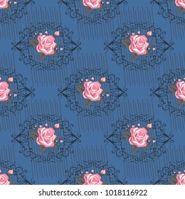 Seamless delicate pattern of bouquets. Summer flowers. Floral background for textile or book covers, manufacturing, wallpapers, print, gift wrap and scrapbooking. Trendy colors millefleurs.