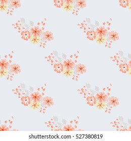 Seamless delicate pattern of bouquets. Summer flowers. Floral seamless background for textile or book covers, manufacturing, wallpapers, print, gift wrap and scrapbooking.