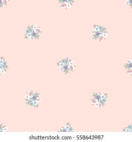 Seamless delicate pattern of bouquets. Summer flowers. Floral diagonal seamless background for textile, covers, manufacturing, wallpapers, print, gift wrap and scrapbooking. Trendy colors millefleurs.
