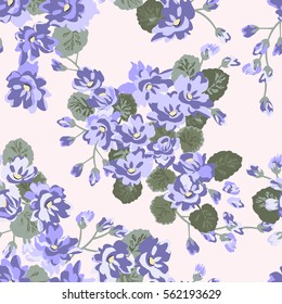 Seamless delicate pattern of close-up bouquets. Spring flowers. Floral  background for textile or book covers, manufacturing, wallpapers, print, gift wrap and scrapbooking. Trendy colors millefleurs.