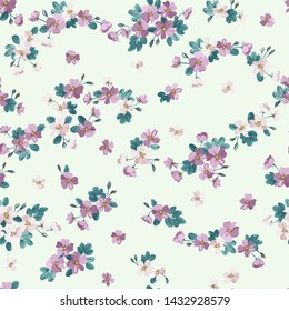 Seamless delicate pattern of dogroses bouquets. Summer flowers. Floral seamless background for textile or book covers, manufacturing, wallpapers, print, gift wrap and scrapbooking.