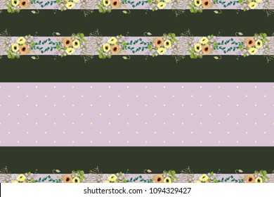 Seamless delicate pattern of poppy bouquets. Summer flowers. Floral diagonal seamless background for textile or book covers, manufacturing,