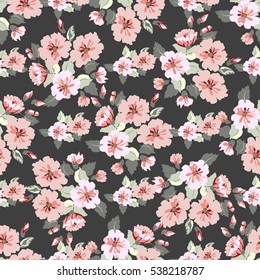 Seamless delicate pattern of spring bouquets. Floral diagonal seamless background for textile or book covers, manufacturing, wallpapers, print, gift wrap and scrapbooking. Shabby chic.