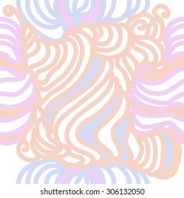 Seamless  delicate pattern, stripes, waves,spots, doodle, spirals. Hand drawn.