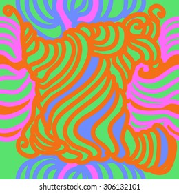 Seamless  delicate pattern, stripes, waves,spots, doodle, spirals. Hand drawn.