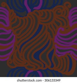 Seamless  delicate pattern, stripes, waves,spots, doodle, spirals. Hand drawn.