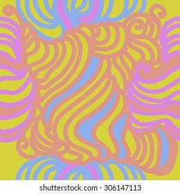 Seamless  delicate pattern, stripes, waves,spots, doodle, spirals. Hand drawn.