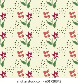 Seamless delicate pattern of summer flowers