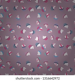 Seamless delicious cupcakes and muffins vector cartoon on white, neutral and pink. Chocolate birthday dessert cupcake illustration.