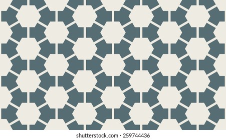 Seamless denim blue connected hexagons honeycomb pattern vector